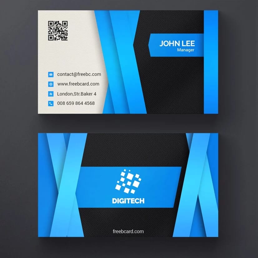 Modern Stylish Blue Corporate Business Card Template
