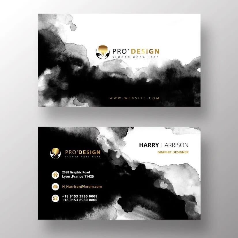 Exquisite Black & White Business Card Template
