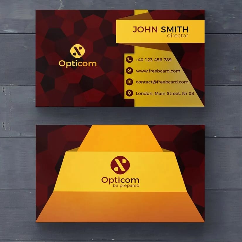 Sleek & Stylish Orange Accent Business Card Template