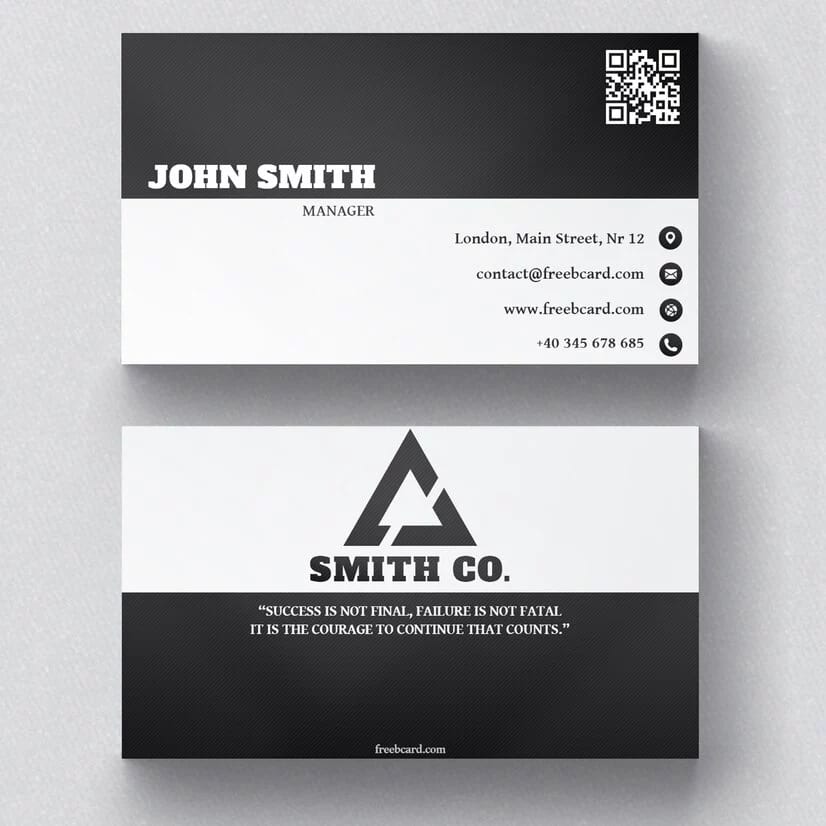 4 Free Black and White Striped Business Cards