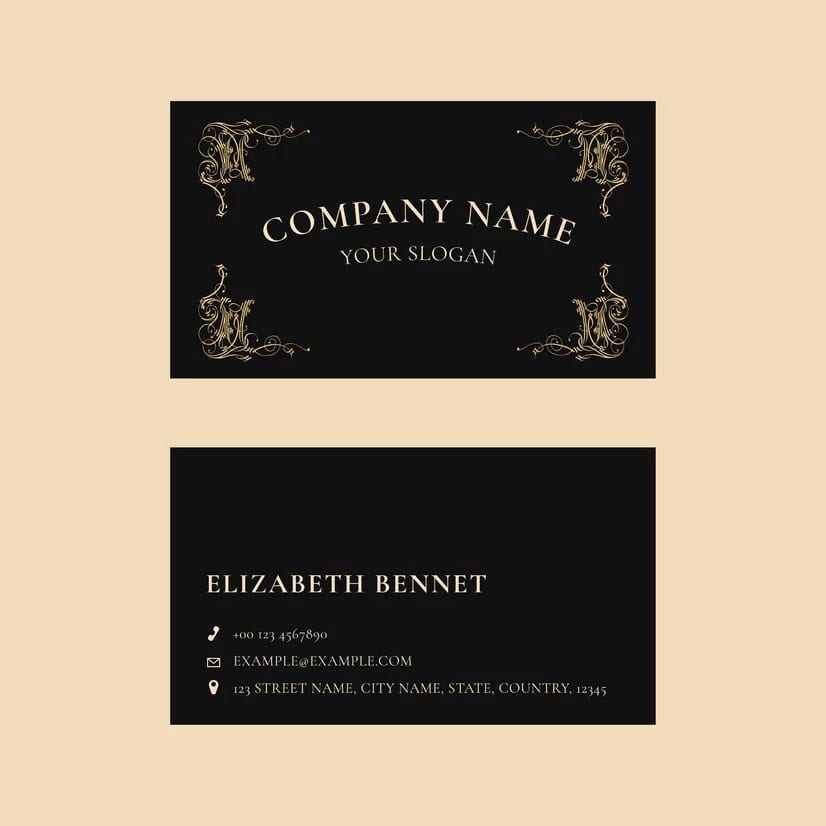 Classic Black & White Vintage Business Card Template