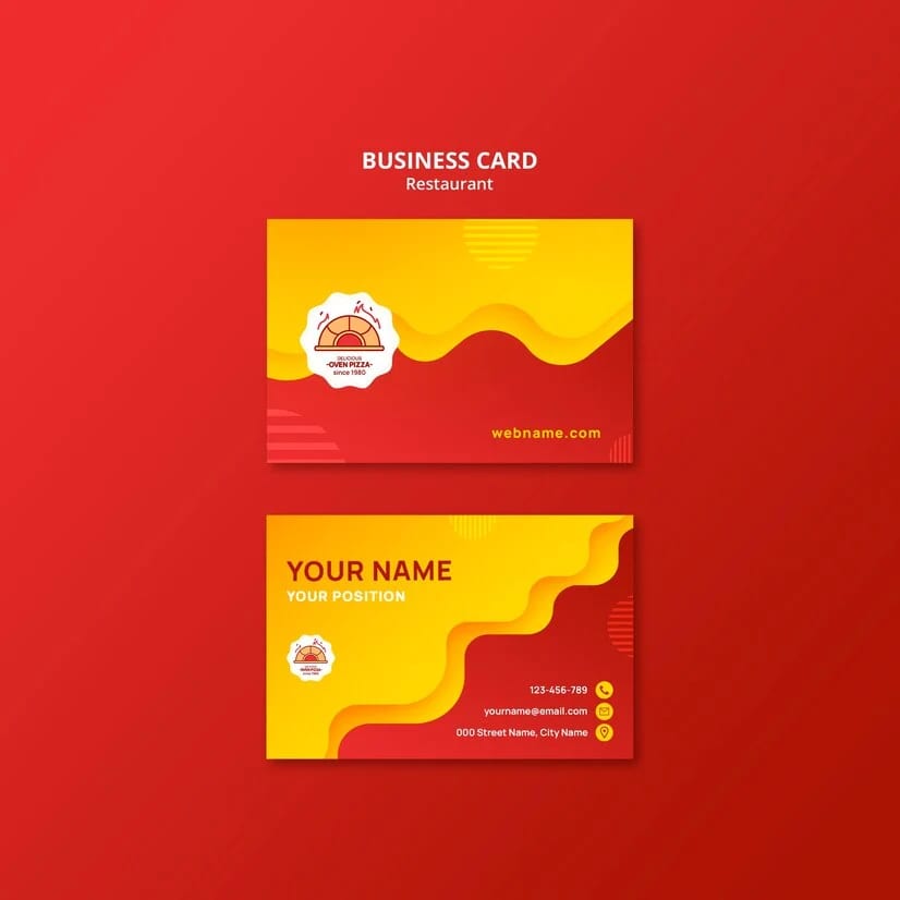 Curvy Style Orange Zest Business Card Template
