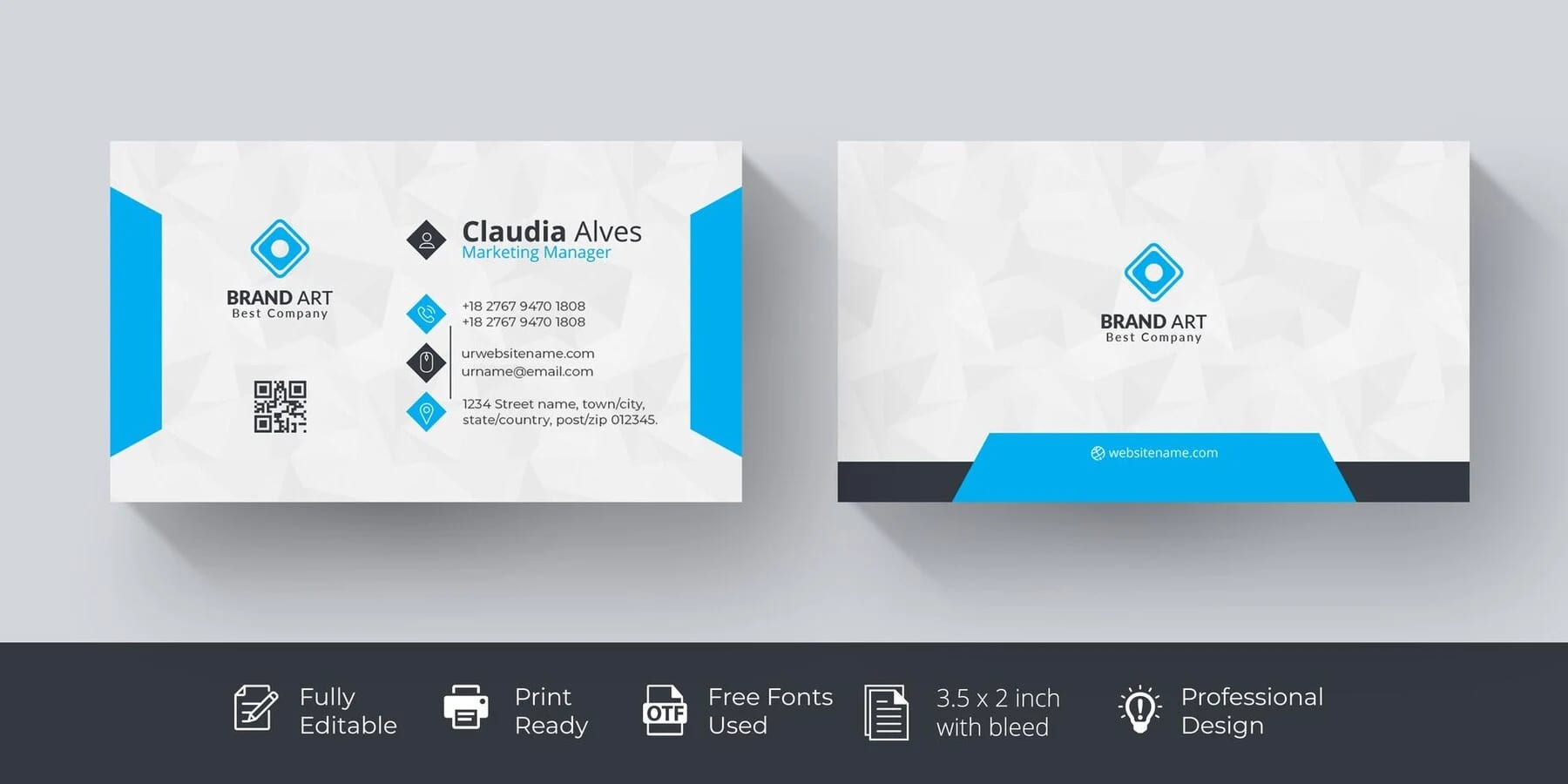 Free - Creative Clean Business Card