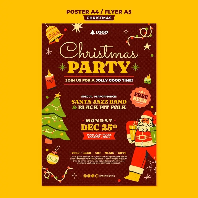 Free Christmas Gift Giving Party Flyer Template