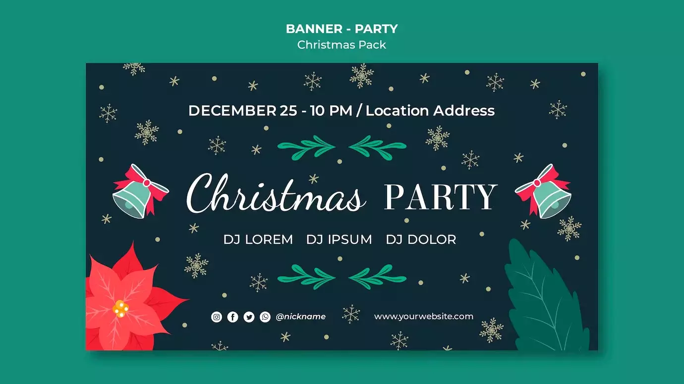 Christmas Party Free Flyer PSD Template Facebook Cover