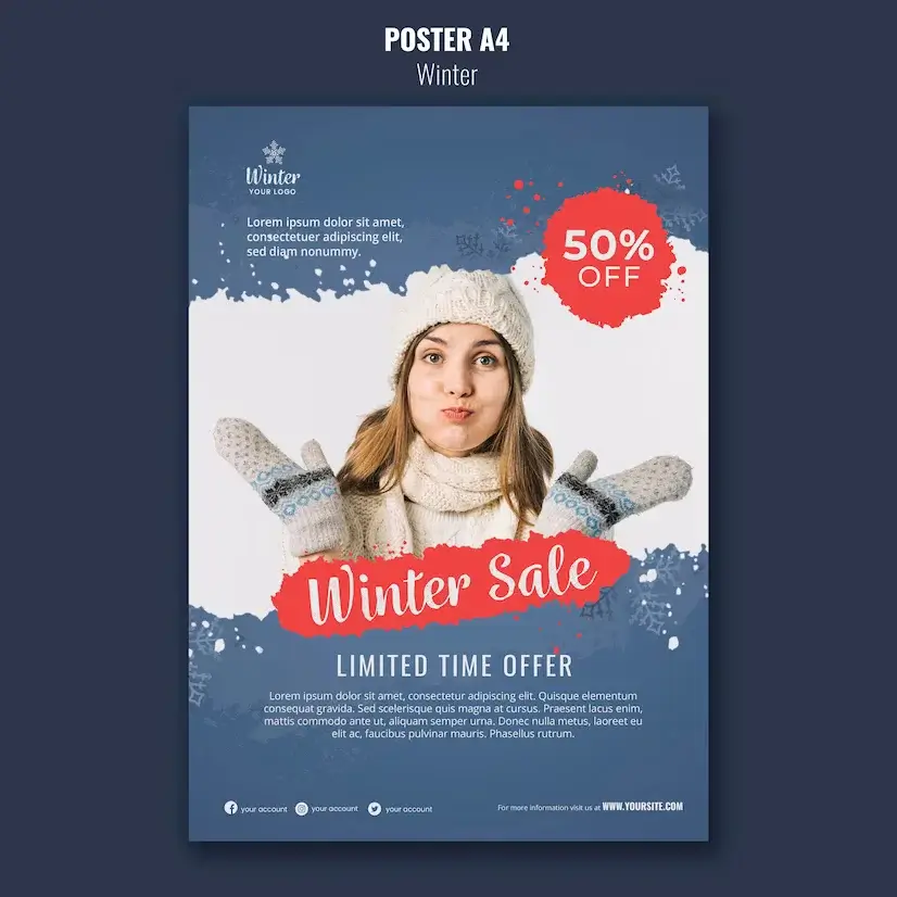 Christmas Winter Sale Flyer PSD Freebie